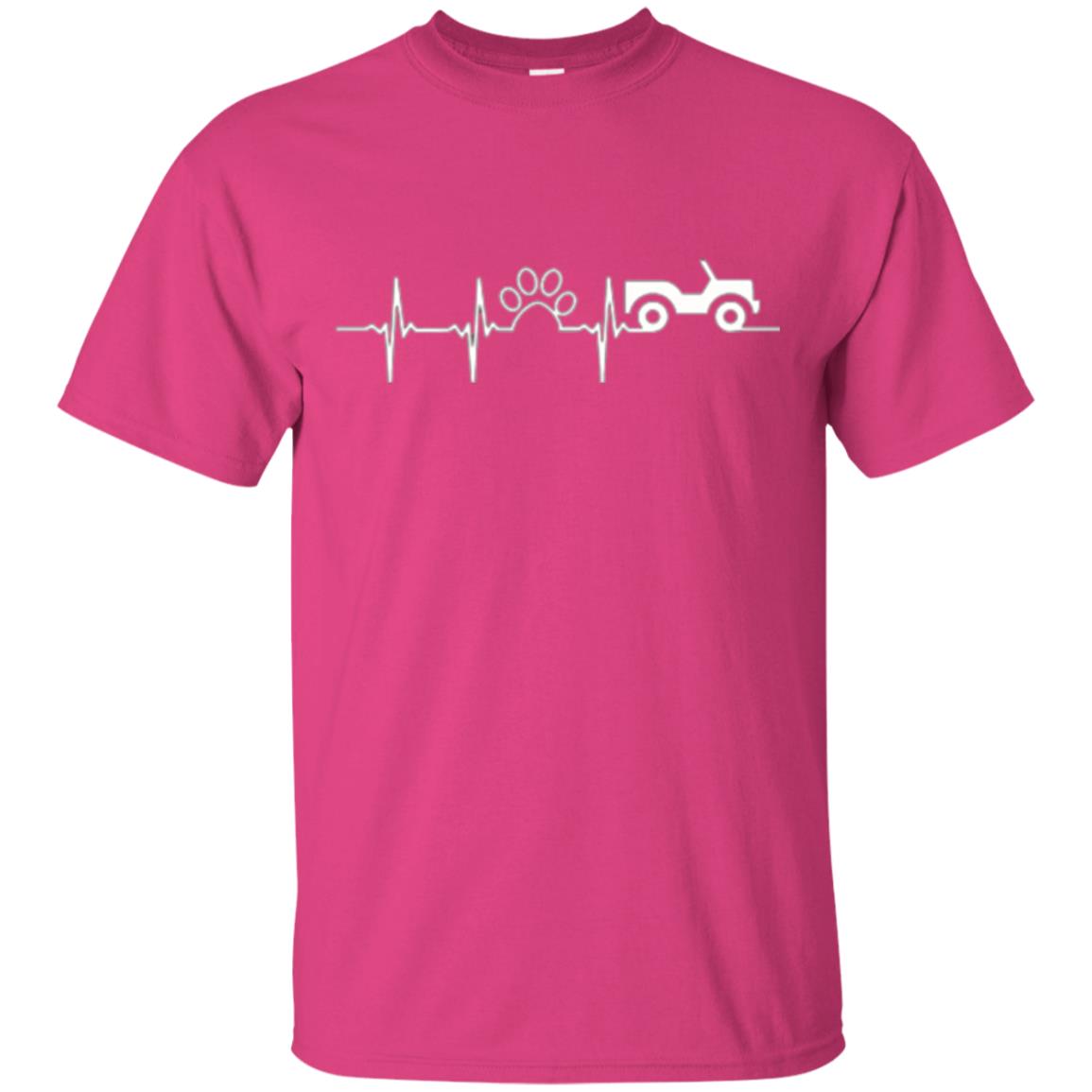 Cat Lovers T-shirt Jeep And Paw Heartbeat Heliconia