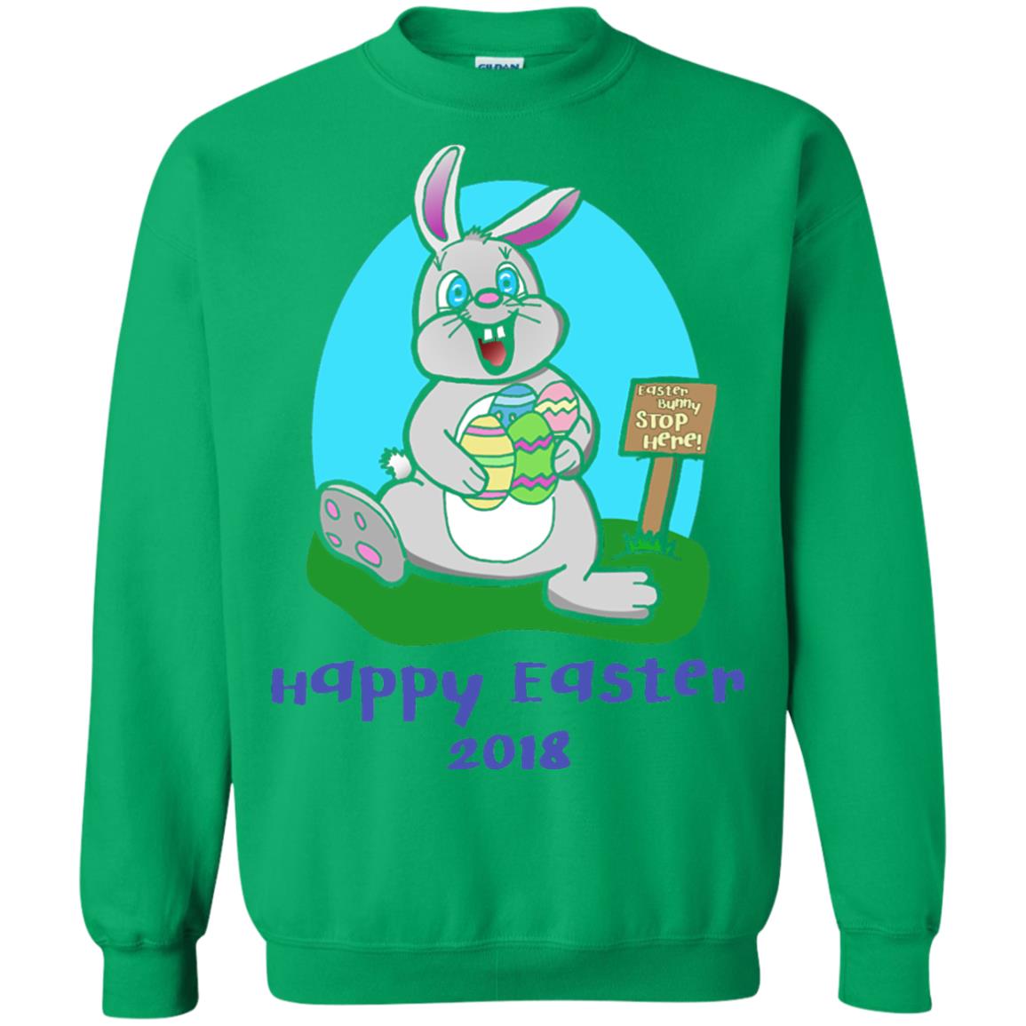 Easter Bunny Stop Here Funny Easter Day T-shirt Irish Green