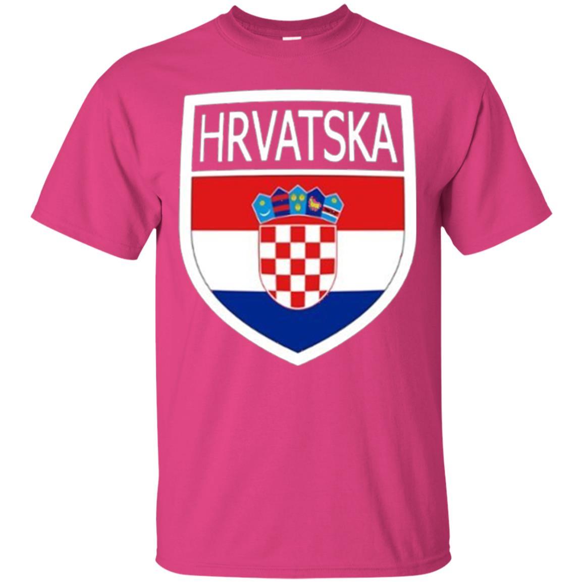 Croatia Shield T-shirt Hrvatska Patch Croatian Flag Badge Heliconia