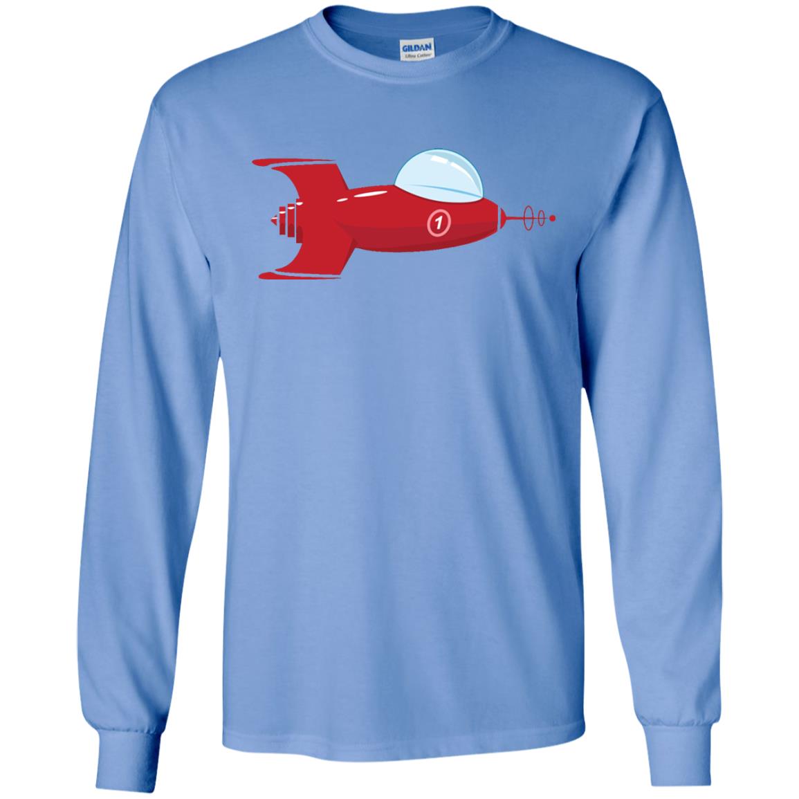 Vintage Spaceship Video Game Gamer T-shirt Carolina Blue