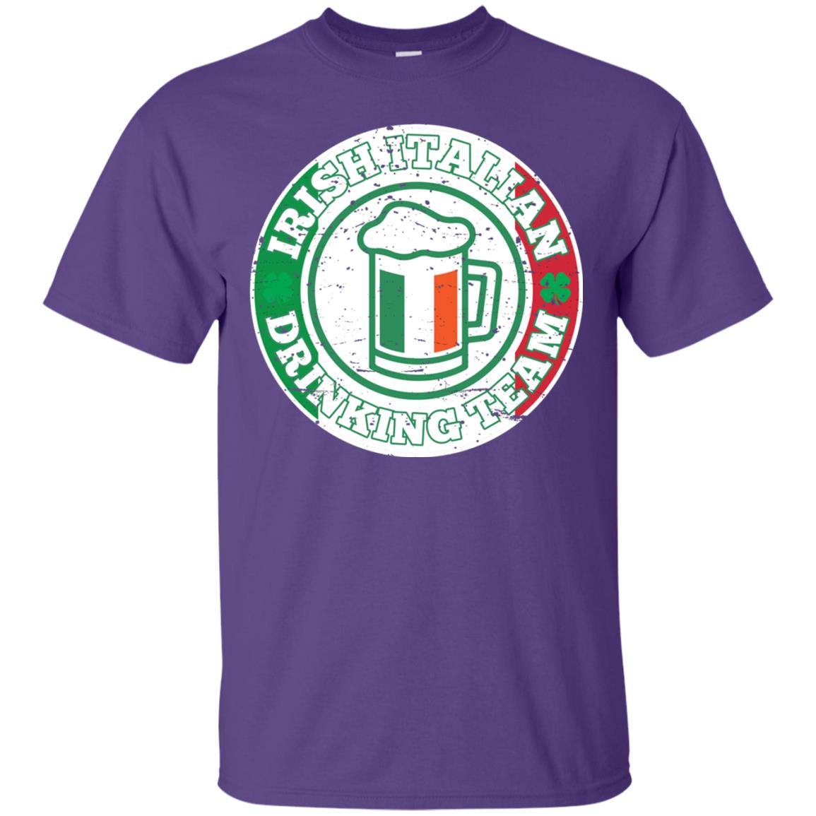 Irish Italian Drinking Team Italy Flag St Patrick_s Day T-shirt Purple