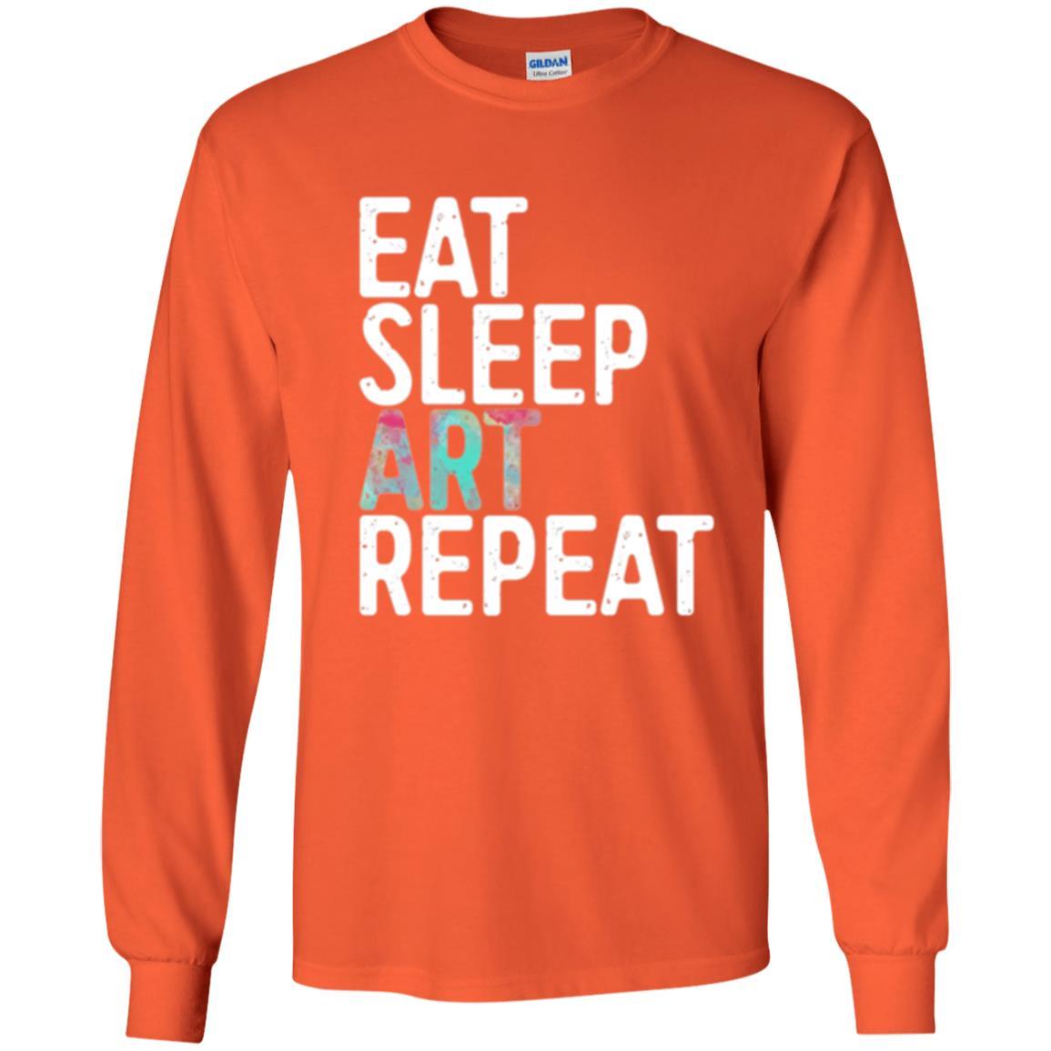 Artist T-shirt Eat Sleep Art Repeat Orange