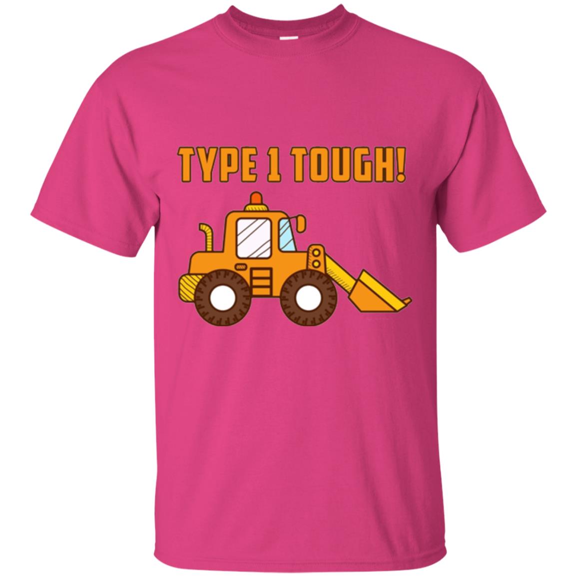 Type 1 Tough Bulldozer Diabetic Diabetes T-shirt Heliconia