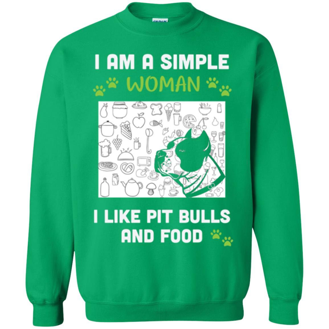 Pitbull Lover T-shirt I Am A Simple Woman I Like Pit Bulls Irish Green