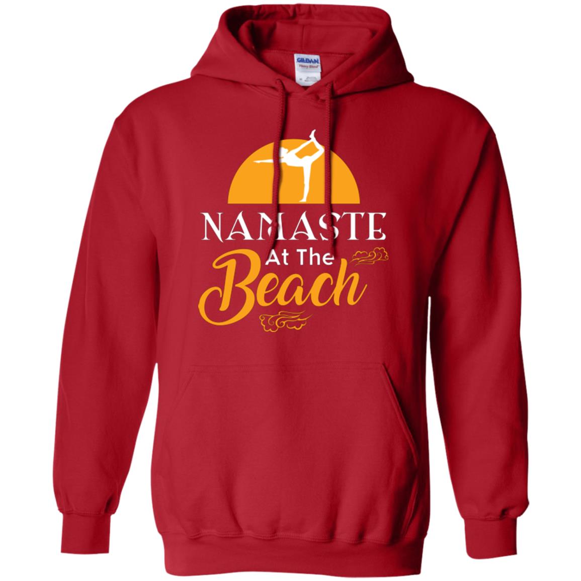 Yoga Lover T-shirt Namaste At The Beach Red