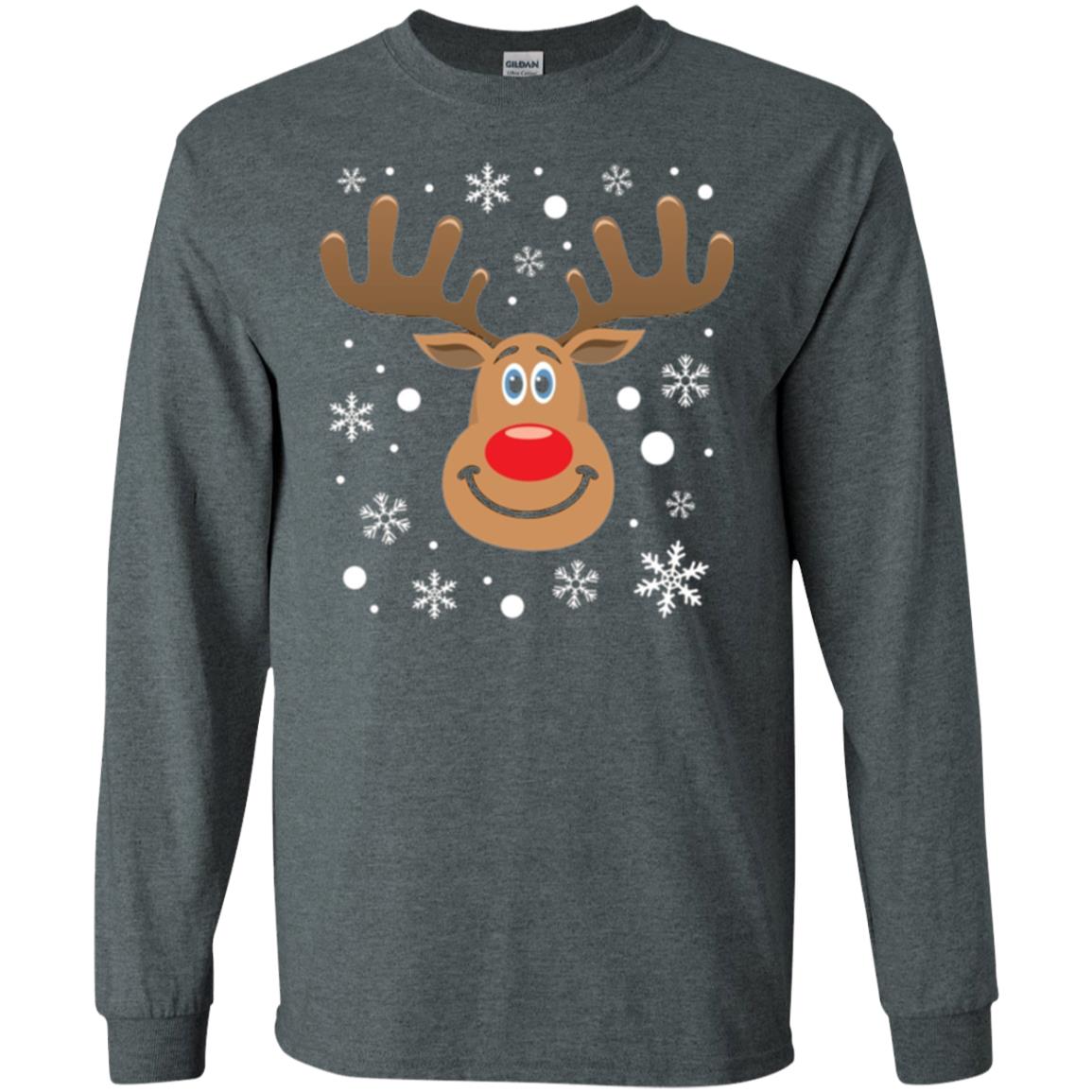 Christmas T-shirt Reindeer Merry Christmas Dark Heather