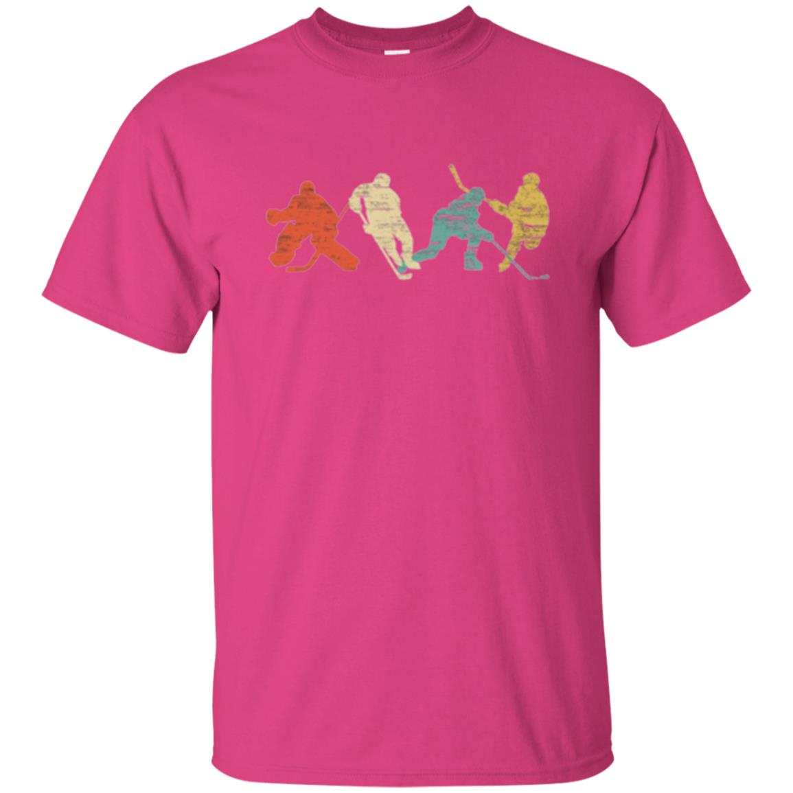 Classic Vintage Style Ice Hockey T-shirt Heliconia