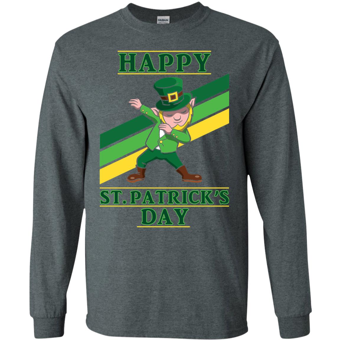 Dabbing Leprechaun Saint Patrick_s Day T-shirt Dark Heather