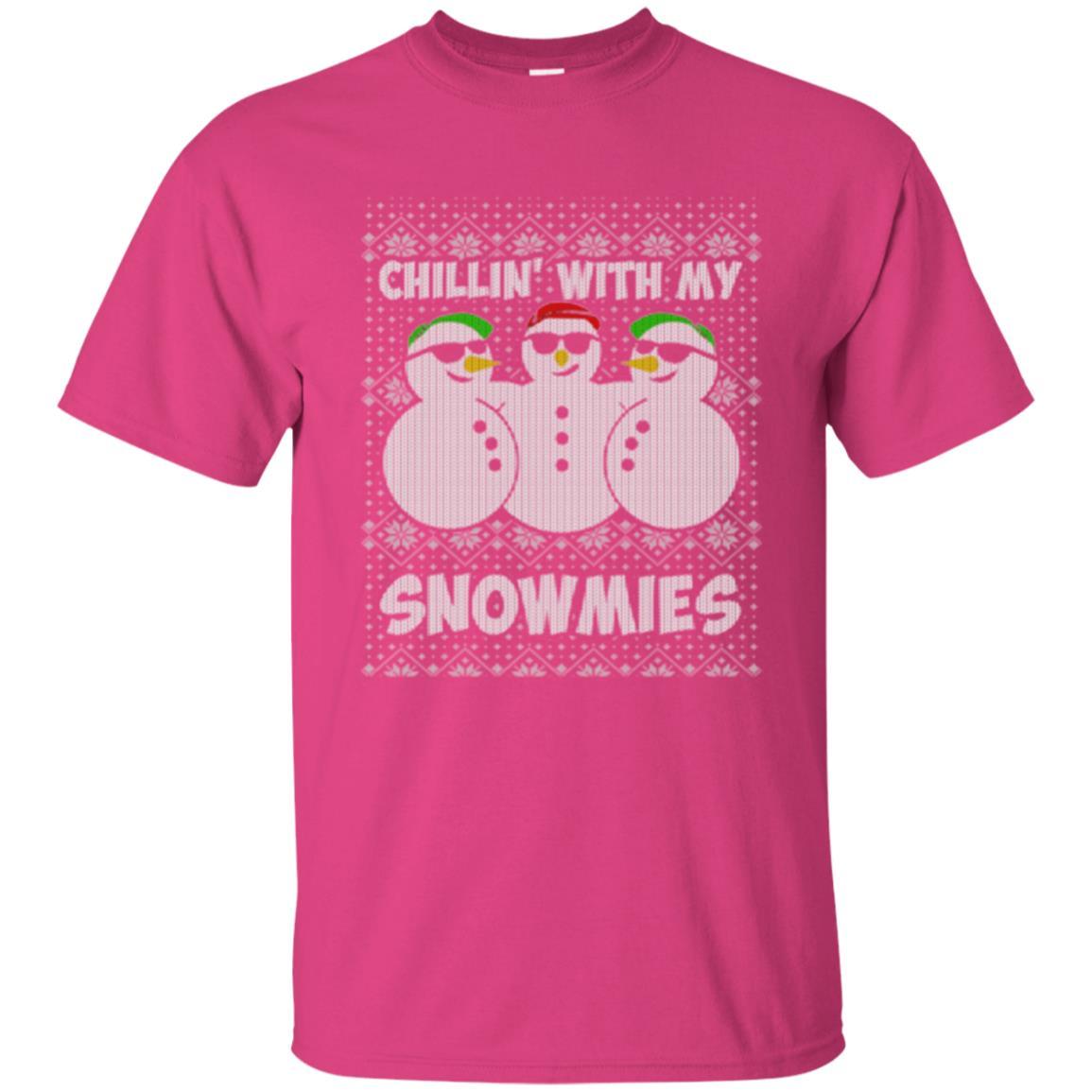 Christmas T-shirt Chillin With My Snowmies Heliconia