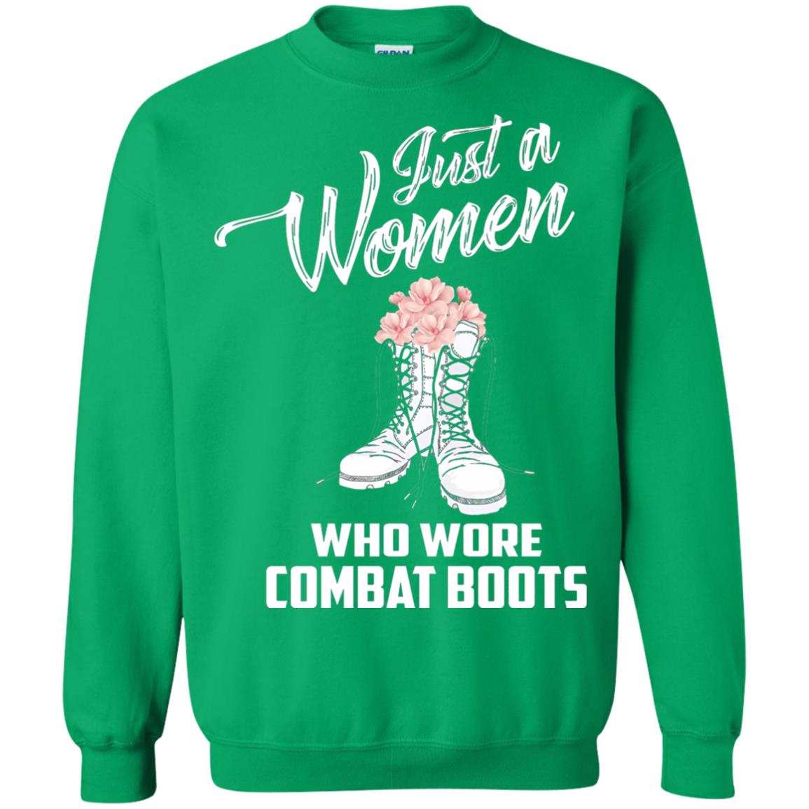 Just A Woman Who Wore Combat Boots Female Veteran T-shirt Irish Green