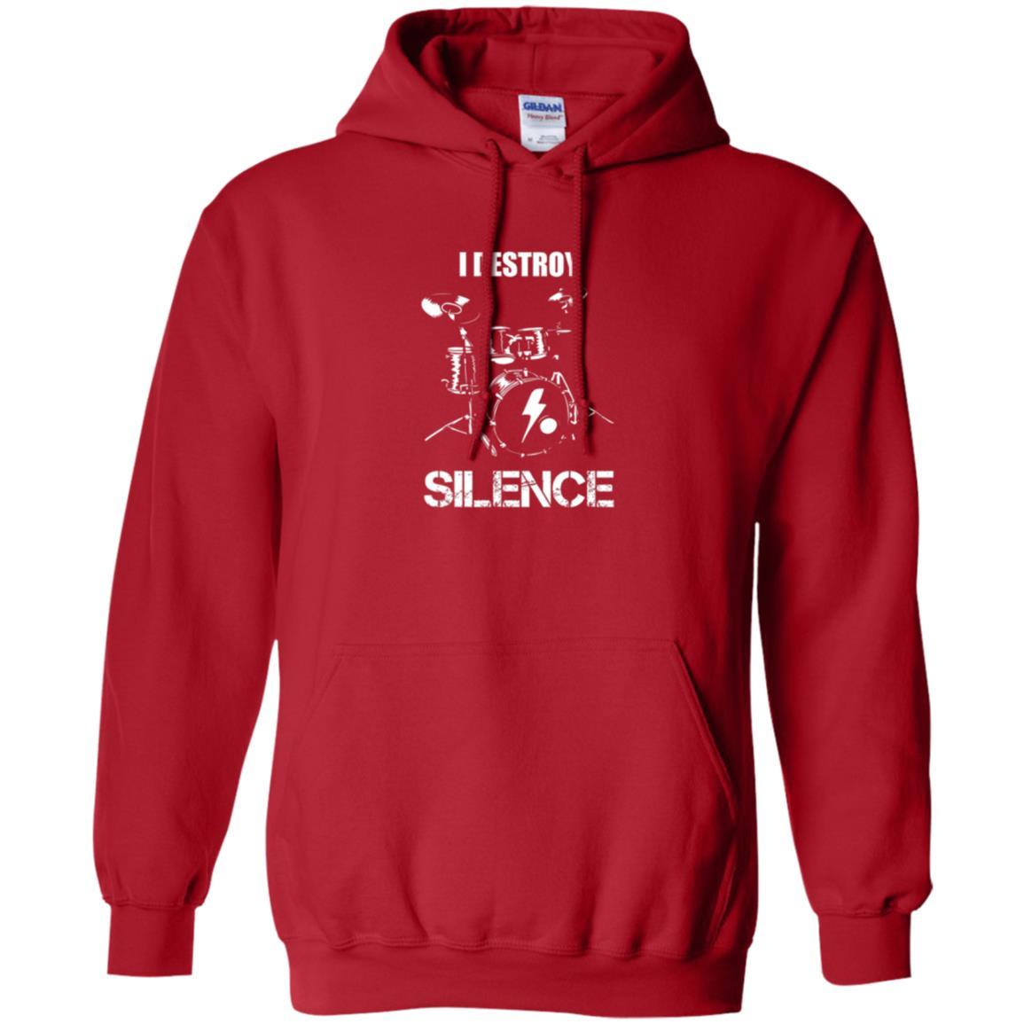 Drummer T-shirt I Destroy Silence Red