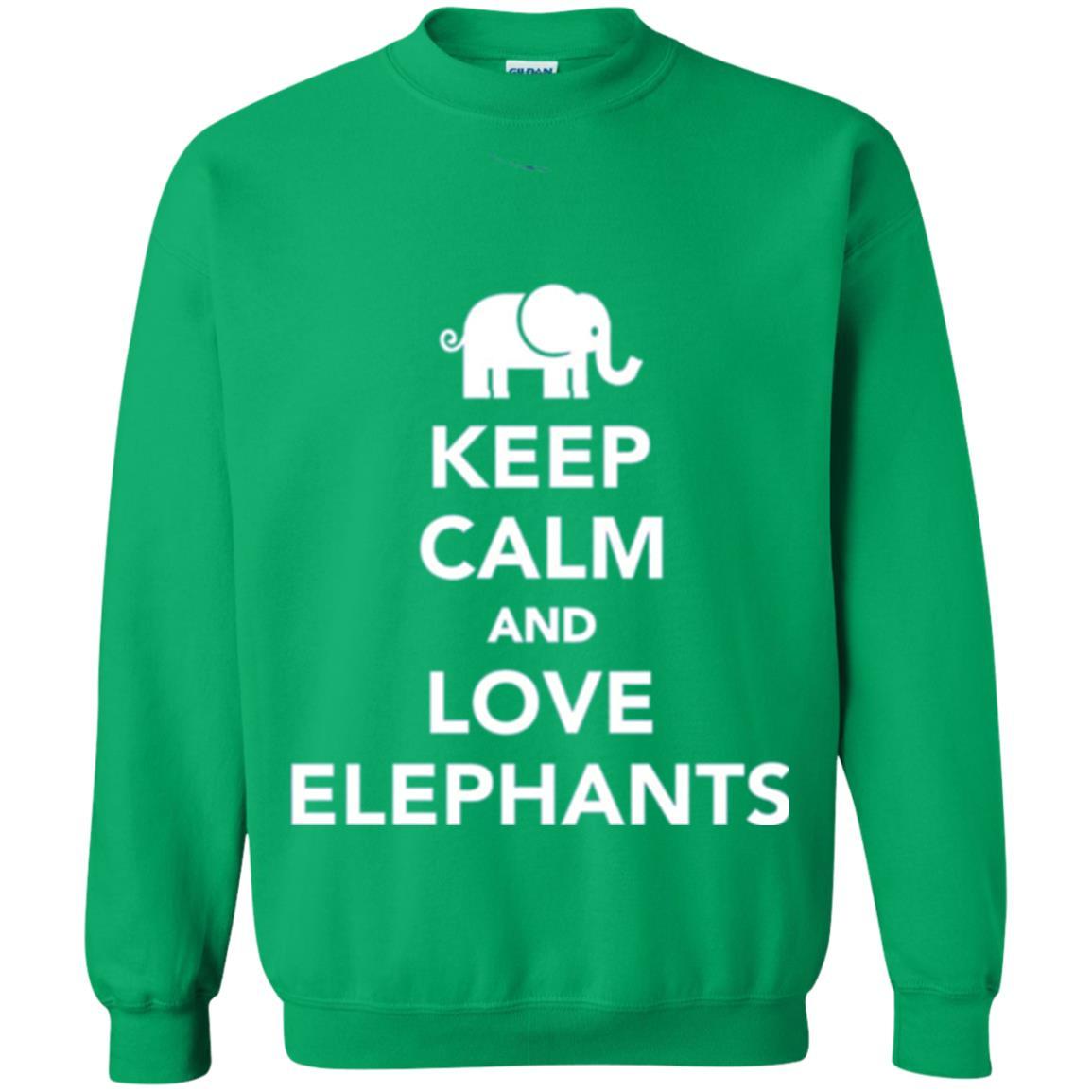 Elephant Lover T-shirt Keep Calm And Love Elephants T-shirt Irish Green