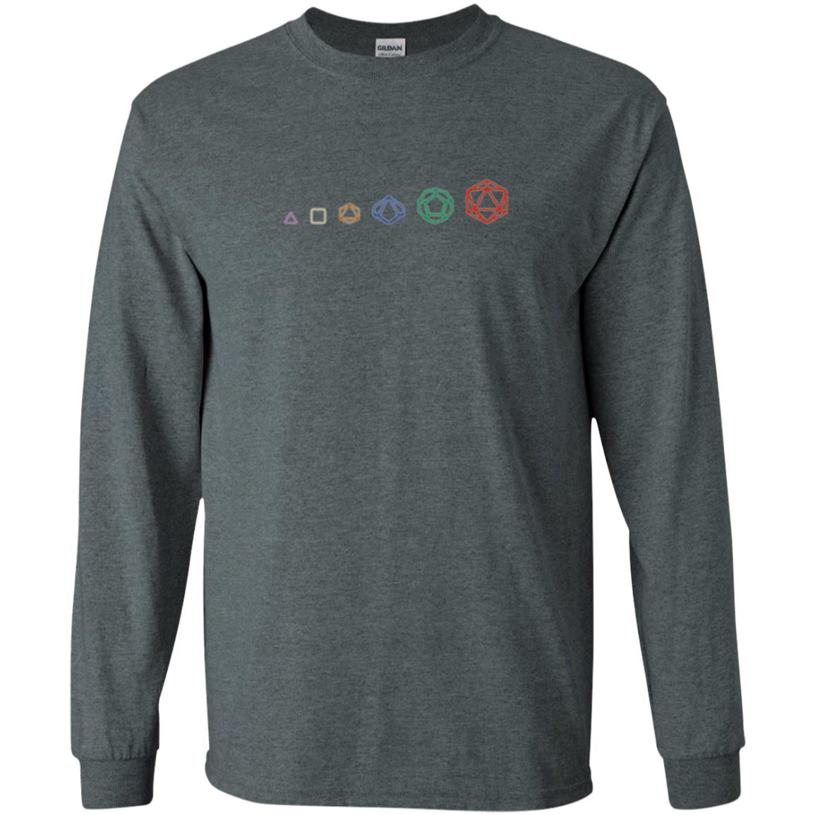 D20 Dice Evolution Role Playing T-shirt Dark Heather