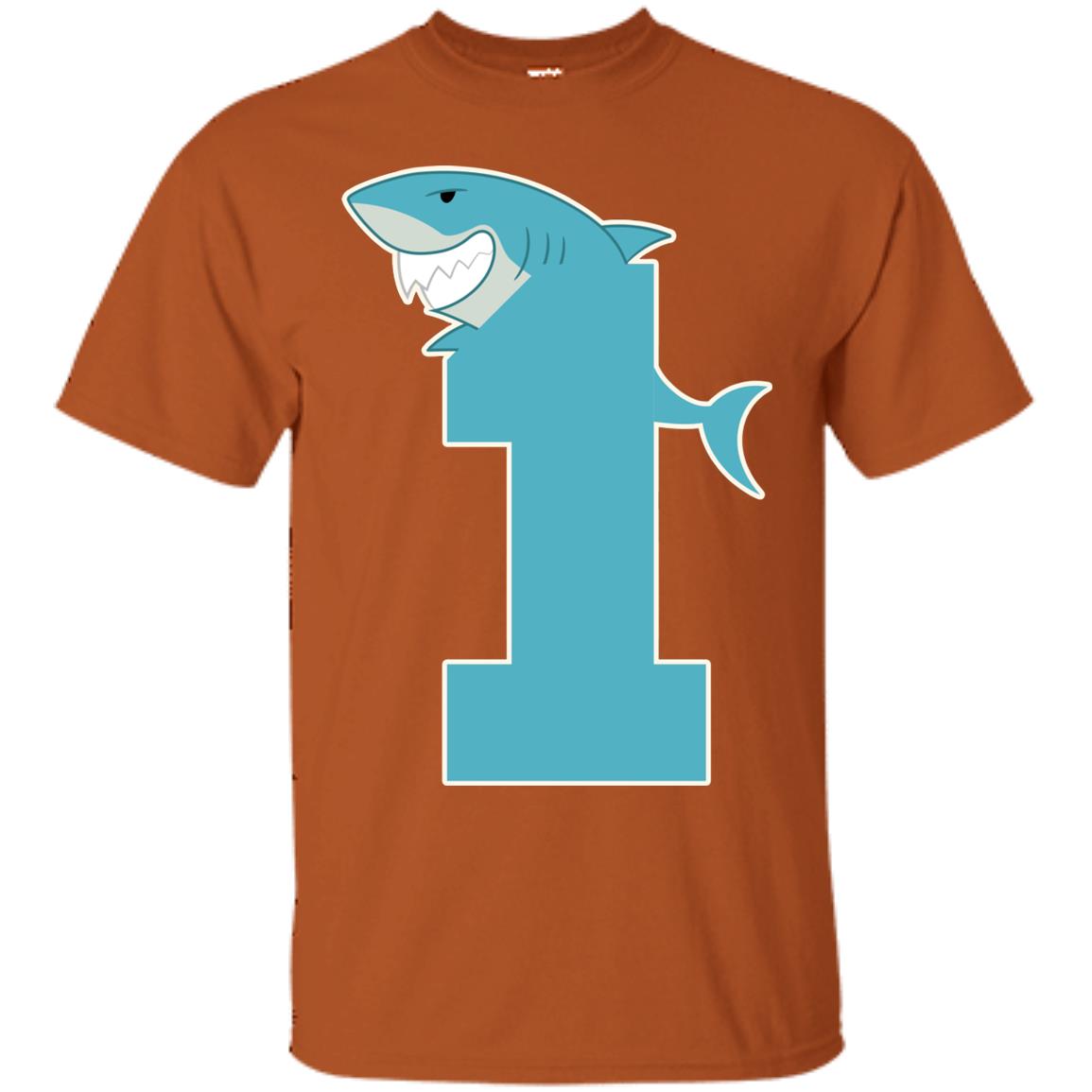 1st Birthday Shark Party Shirt Texas Orange