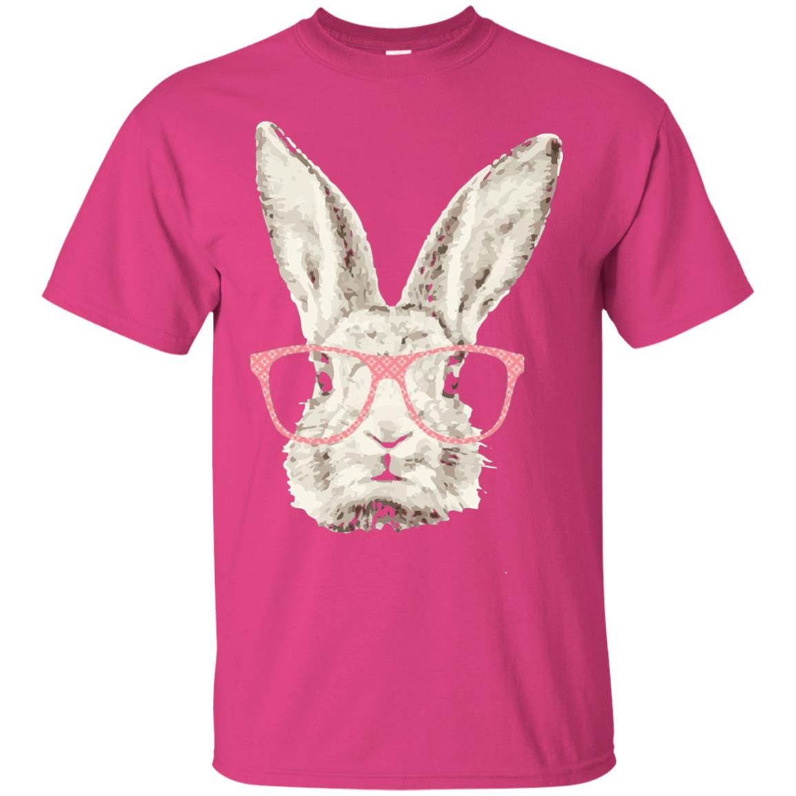 Easter Bunny Rabbit Pink Glasses Funny Hipster Shirt Heliconia
