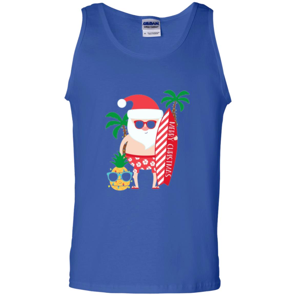 Christmas T-shirt Santa Claus Surfing Hawaiian Royal