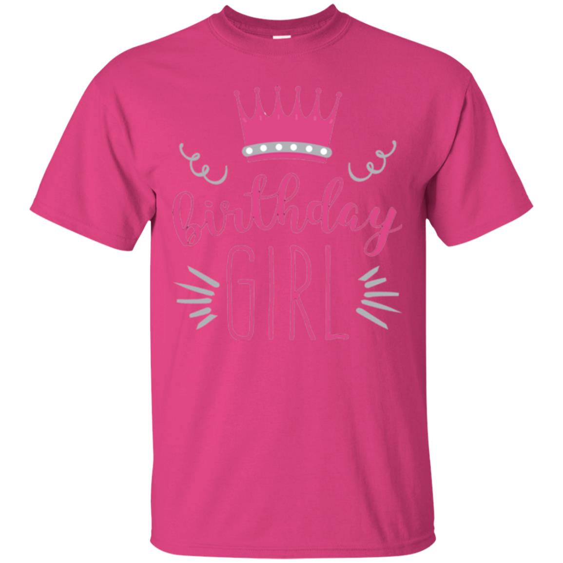 Tiara Crown T-shirt Girl_s Youth Birthday Princess T-shirt Heliconia