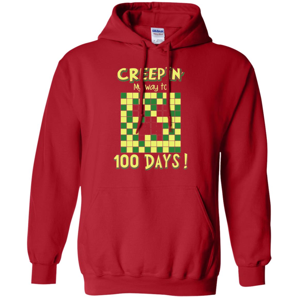 Teacher T-shirt Creepin My Way To 100 Days Red