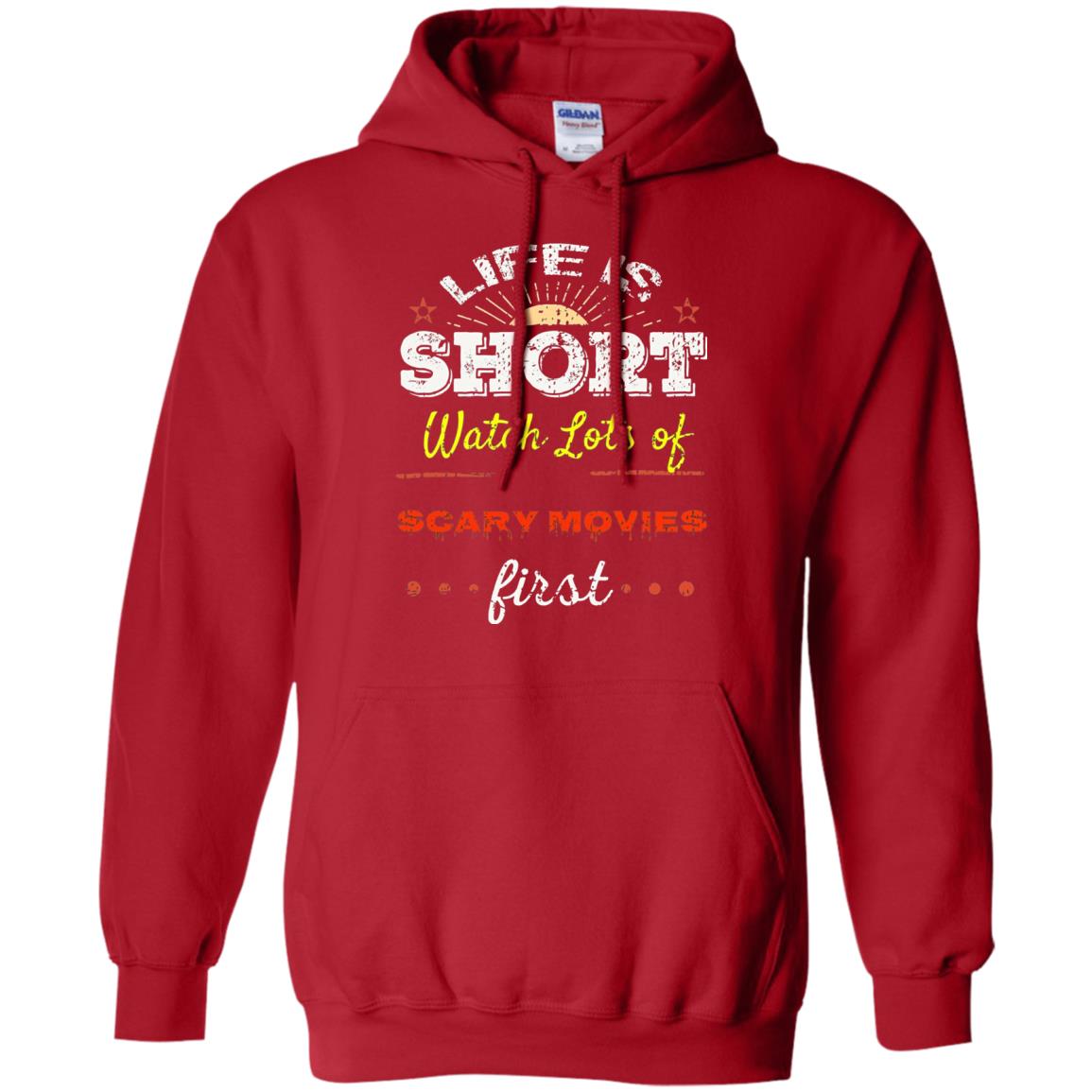 Horror Movie T-shirt Life Is Short Watch Scary Movies First Red