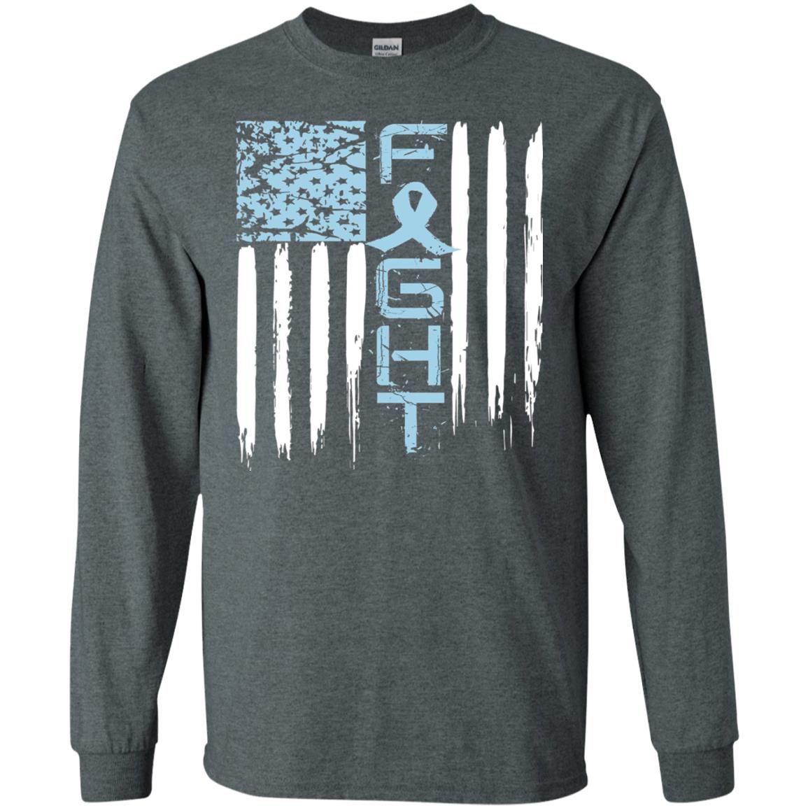 Fight Hope Prostate Cancer Awareness Cancer T-shirt Dark Heather