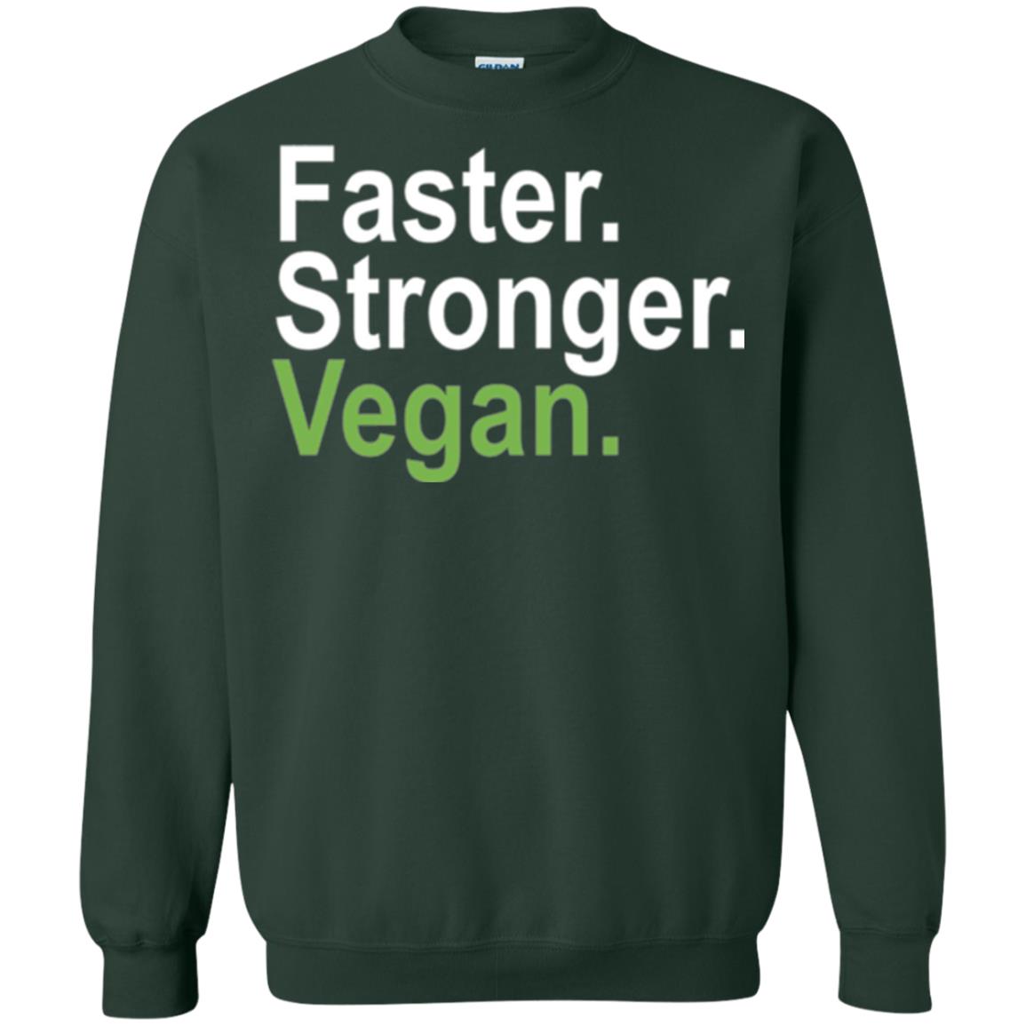 Vegetarian T-shirt Faster Stronger Vegan Forest Green