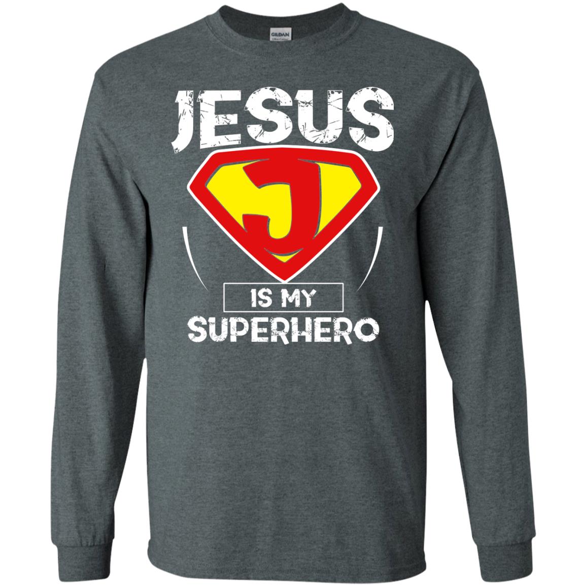 Jesus Is My Superhero Christian Movie Fan T-shirt Dark Heather