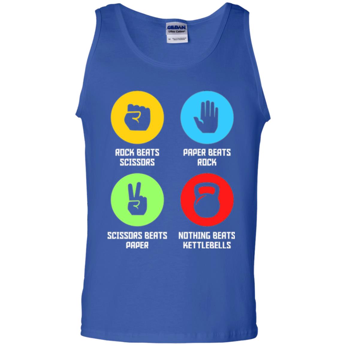 Fitness Gym Sports T-shirt Funny Nothing Beats Kettlebells Royal