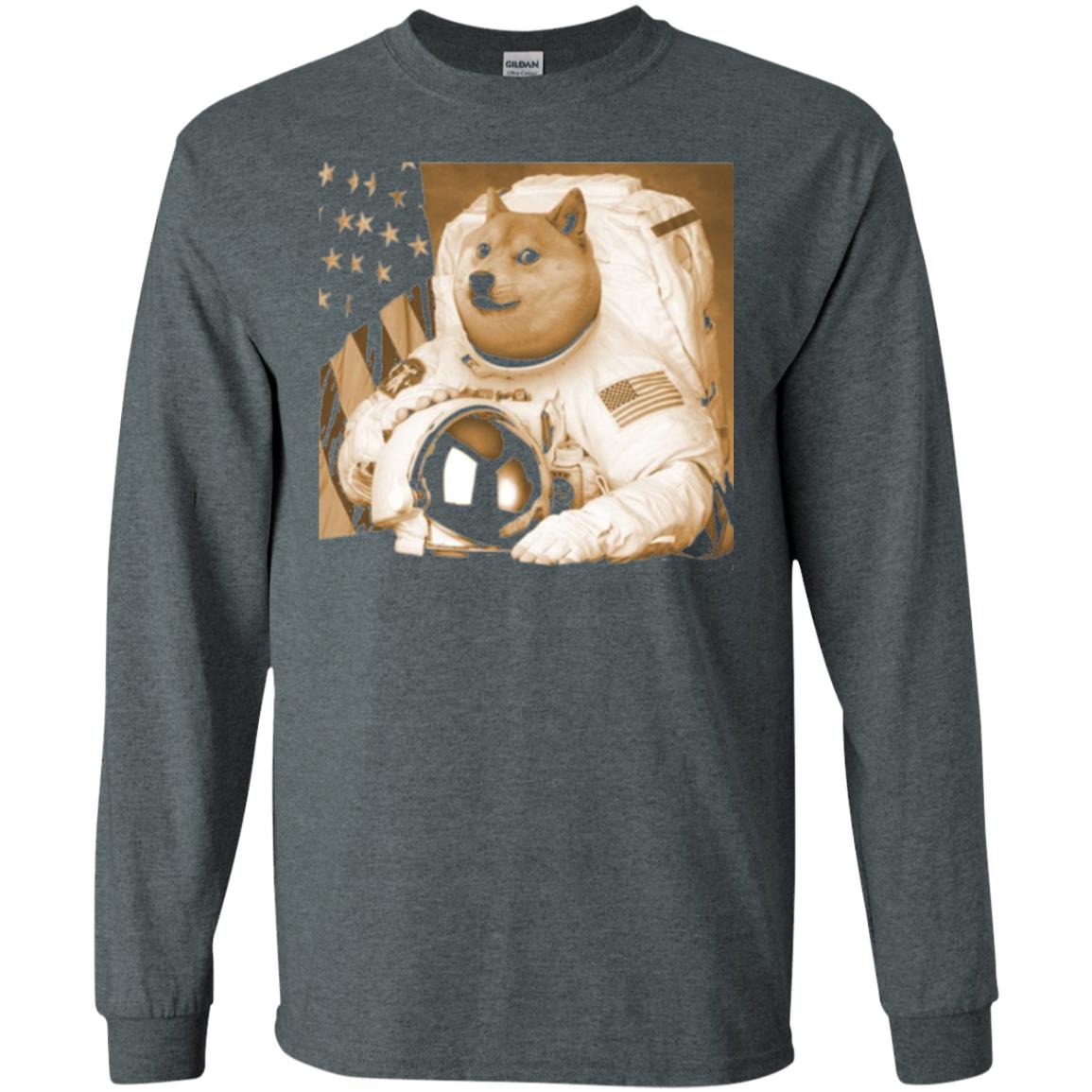 Astronomy T-shirt Dogecoin Moon Astronaut Crypto Dark Heather