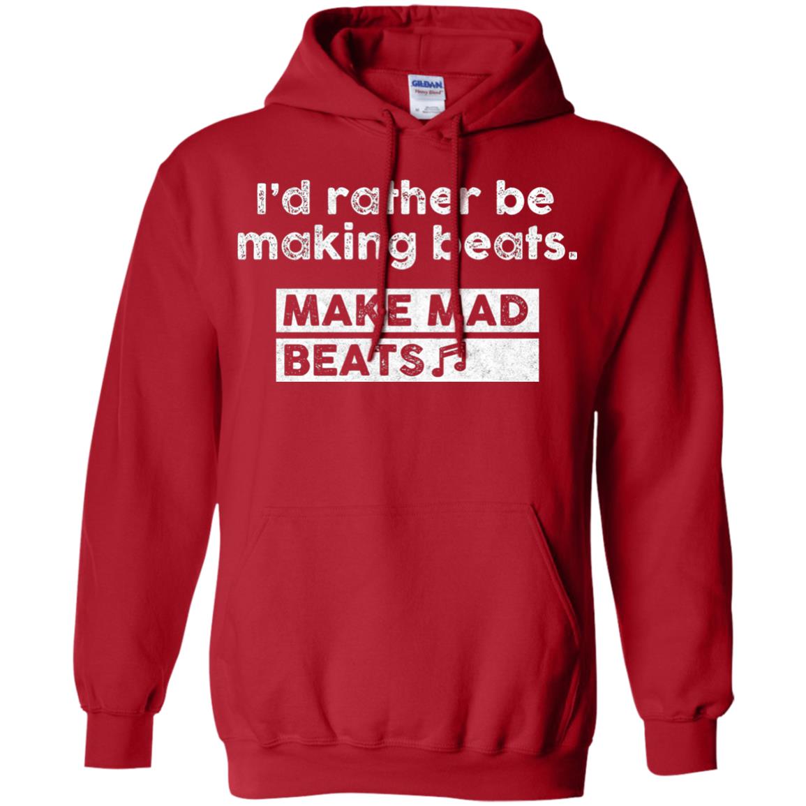 I_d Rather Be Making Beats Music Producer T-shirt Red
