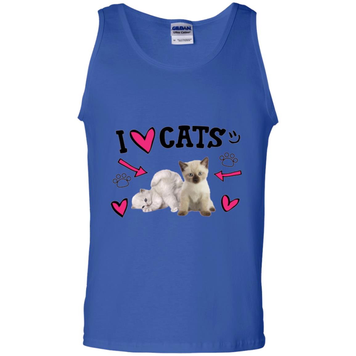 Cat Lover T-shirt I Love Cats Royal