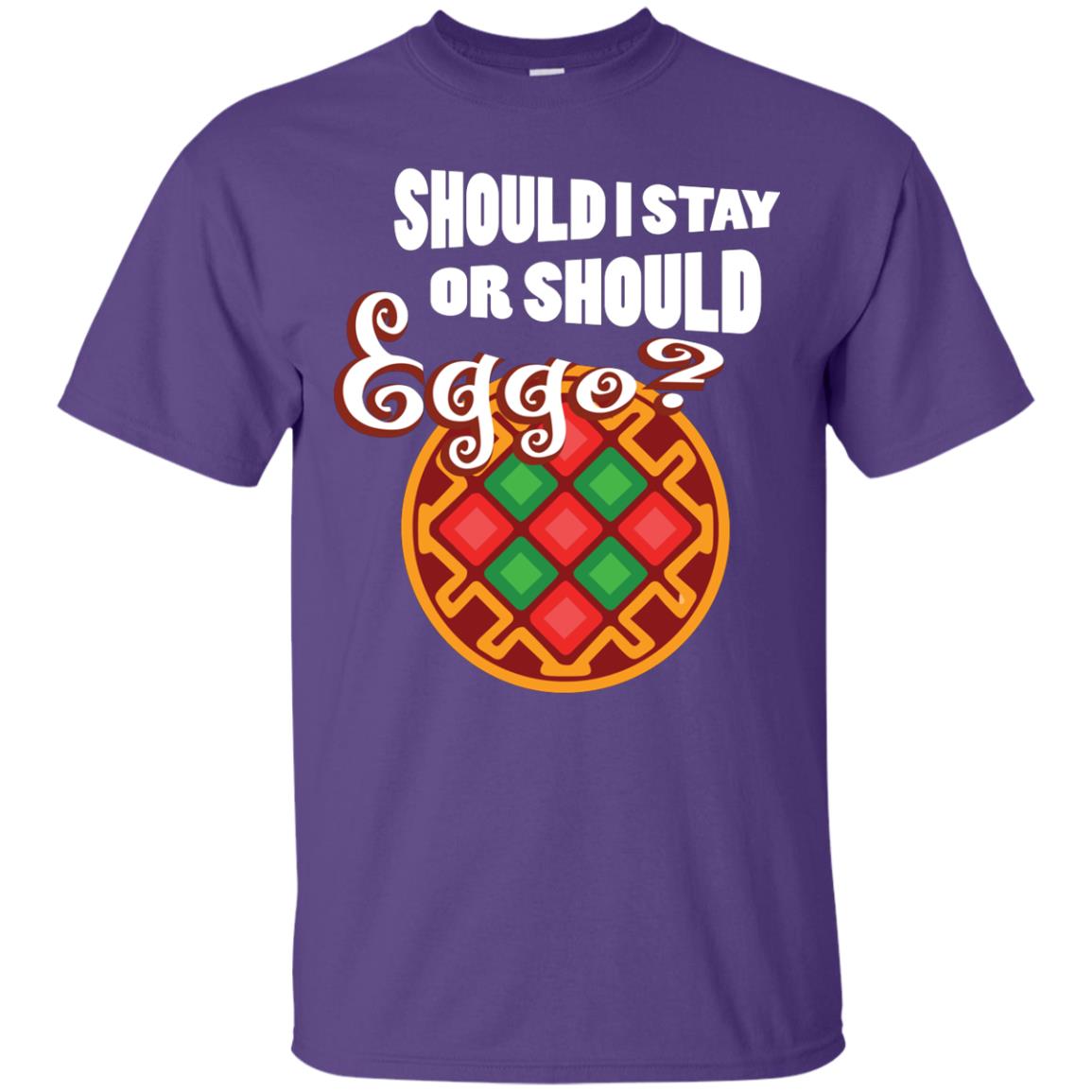 Waffle Lover T-shirt Should I Stay Or Should Eggo Purple