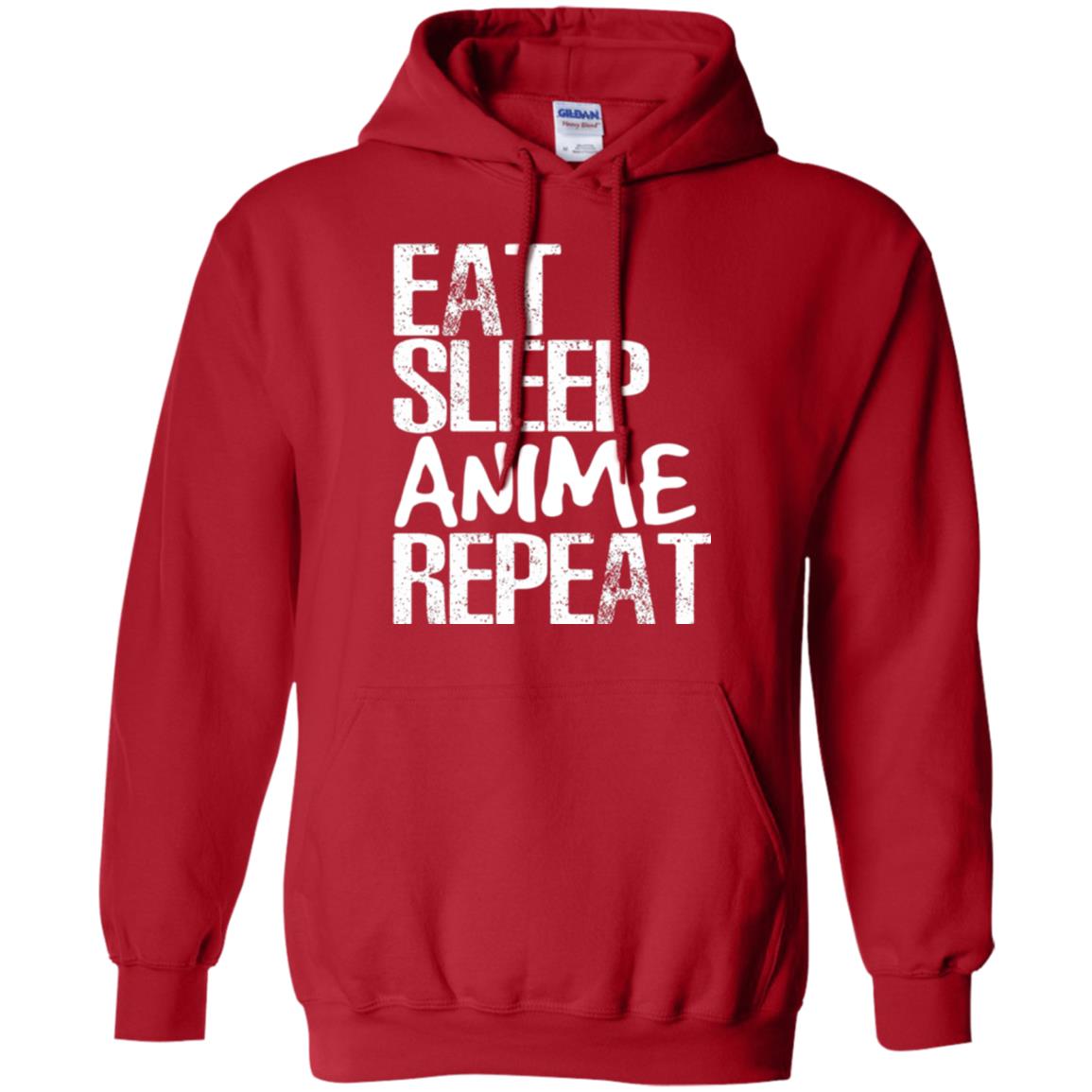 Funny Anime Binge T-shirt Eat Sleep Anime Repeat Red