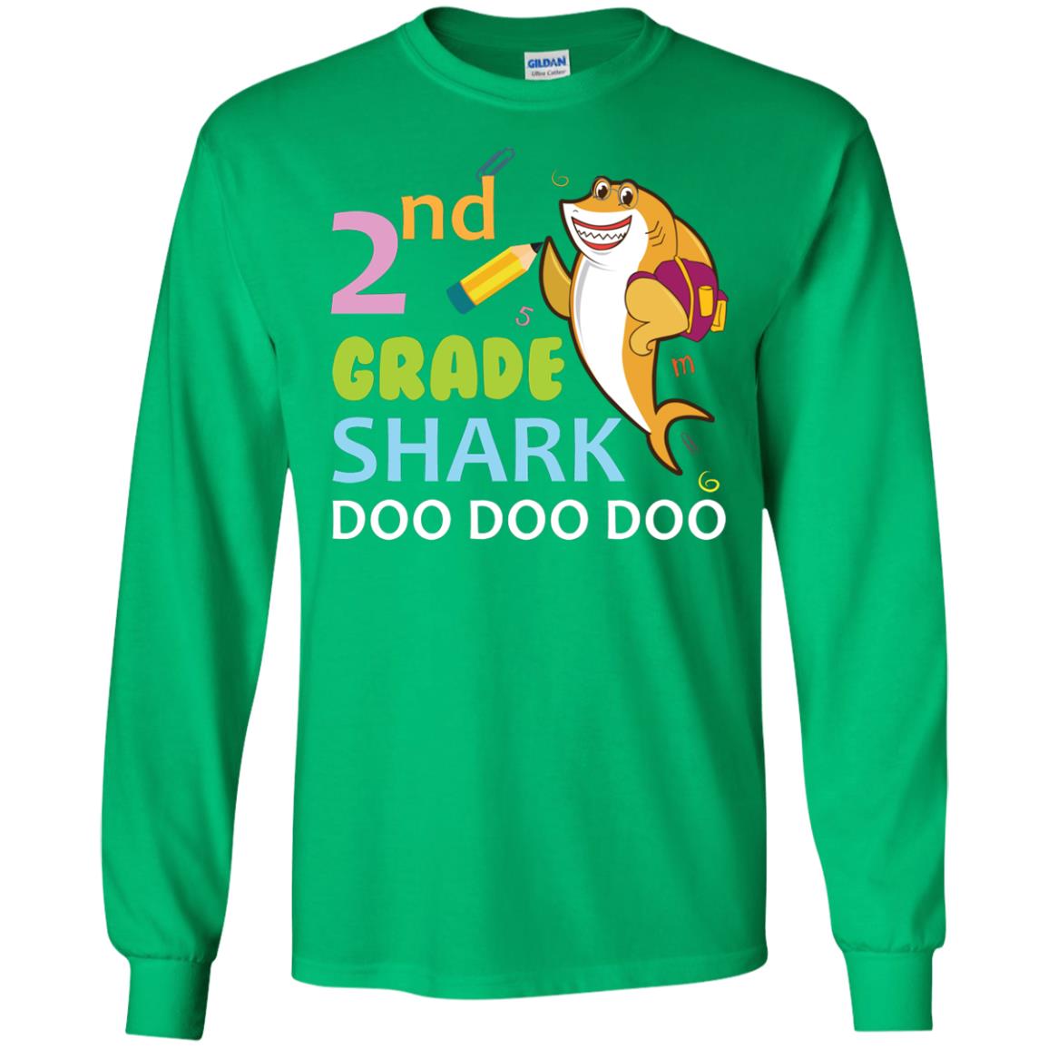 2nd Grade Shark Doo Doo Doo Back To School T-shirt Irish Green