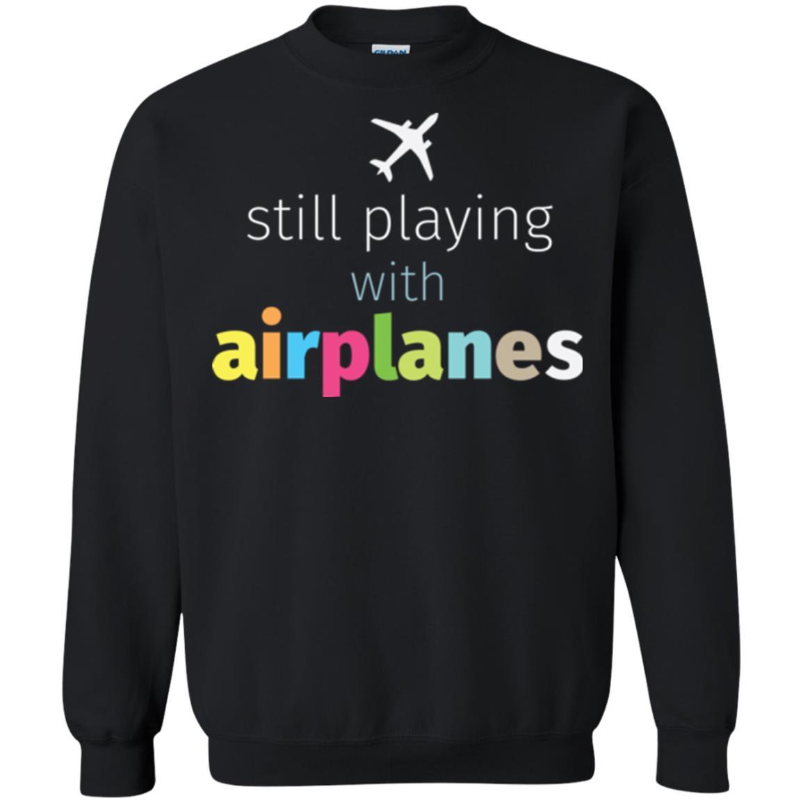 Pilot T-shirt Still Playing With Airplanes Black