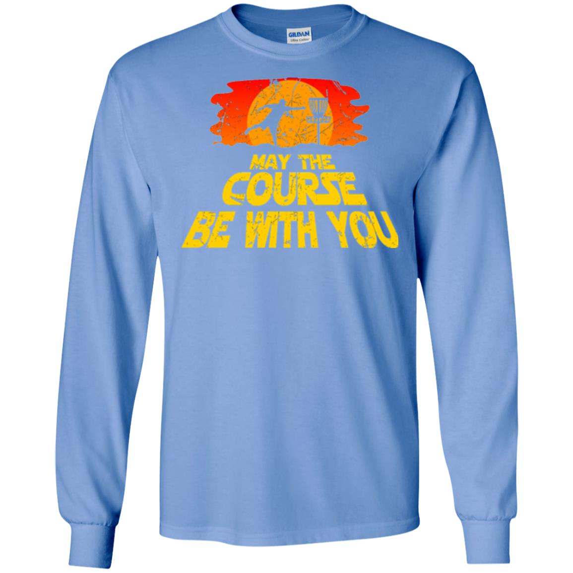 Disc Golf T-shirt May The Course Be With You Carolina Blue