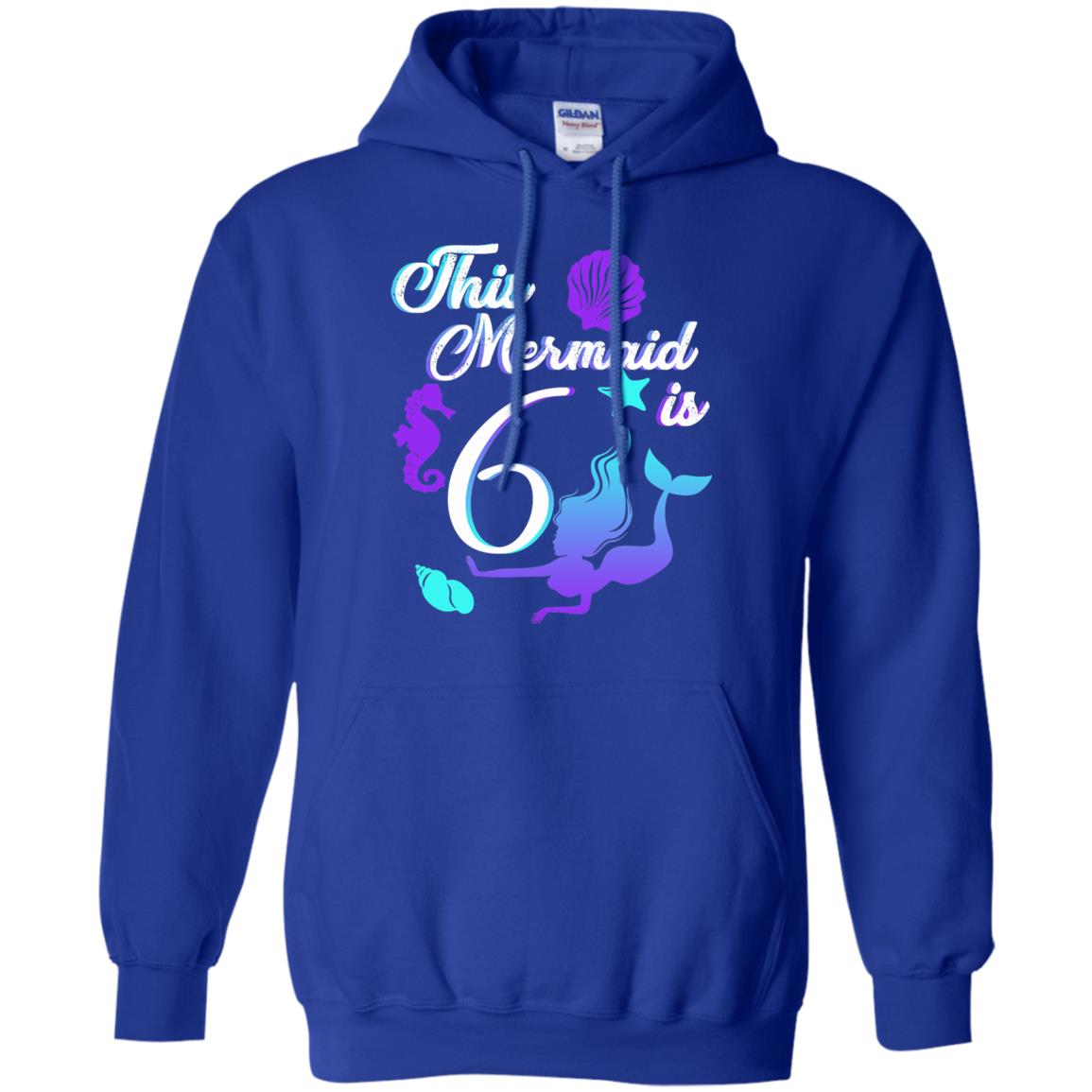 6th Birthday Shirt This Mermaid Is 6 Royal