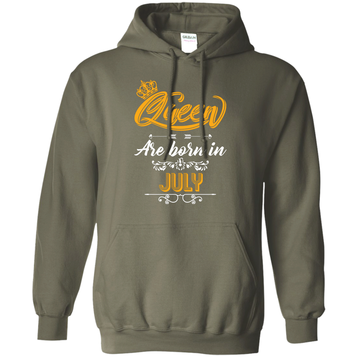 Brithday T-Shirt Queen Are Born In July Military Green