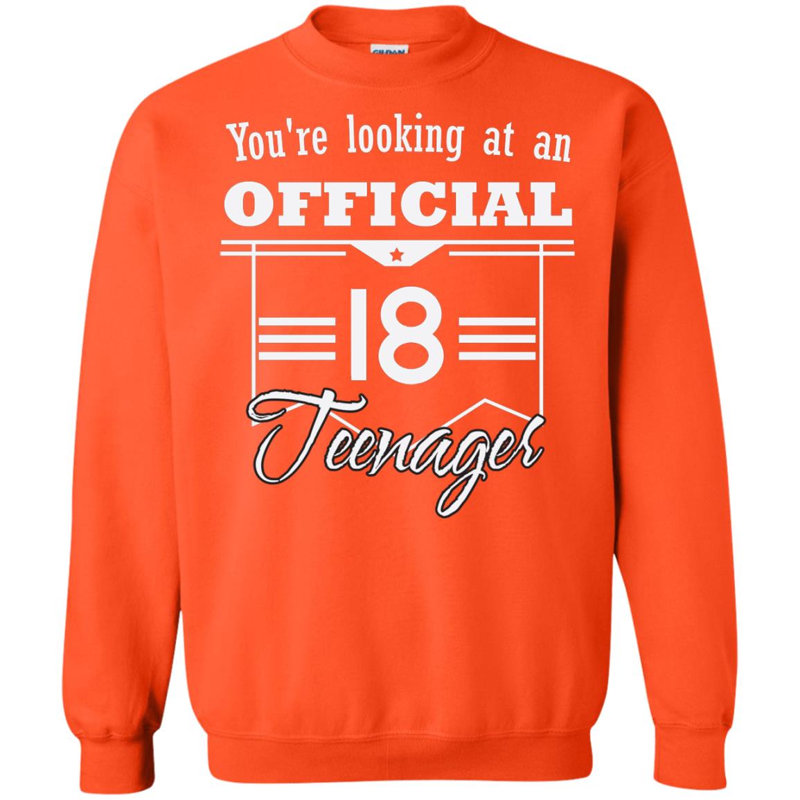 You're Looking At An Official 18 Teenager 18th Birthday Shirt Orange
