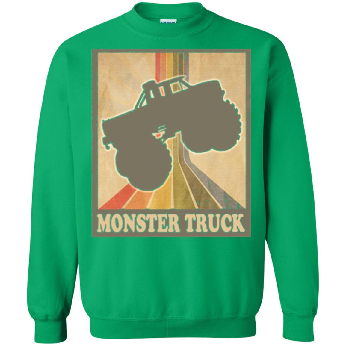 Vintage Big Size Truck Tee Retro Monster Truck T Shirt Irish Green