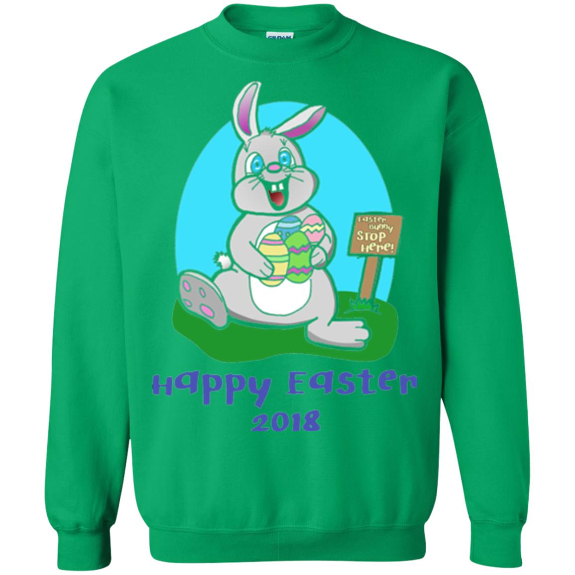 Easter Bunny Stop Here Funny Easter Day T-shirt Irish Green