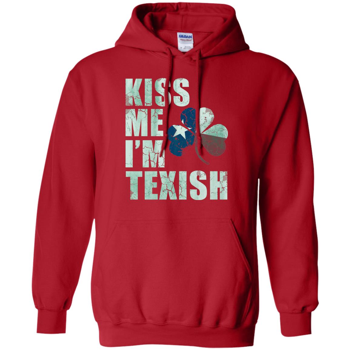 Kiss Me I_m Texish St. Patrick_s Day T-shirt Red