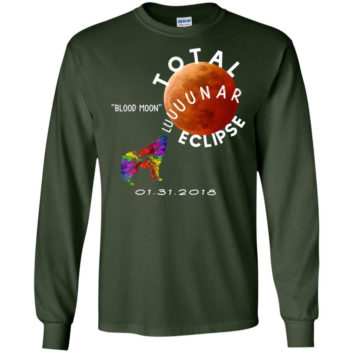 Best Total Lunar Eclipse Shirt 2018 Blood Moon T-shirt Forest Green