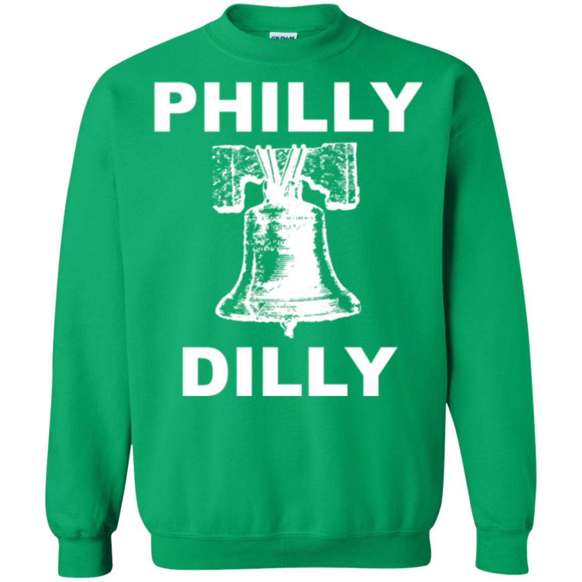 Football T-shirt Philly Dilly With Liberty Bell And Crack Philadelphia Irish Green