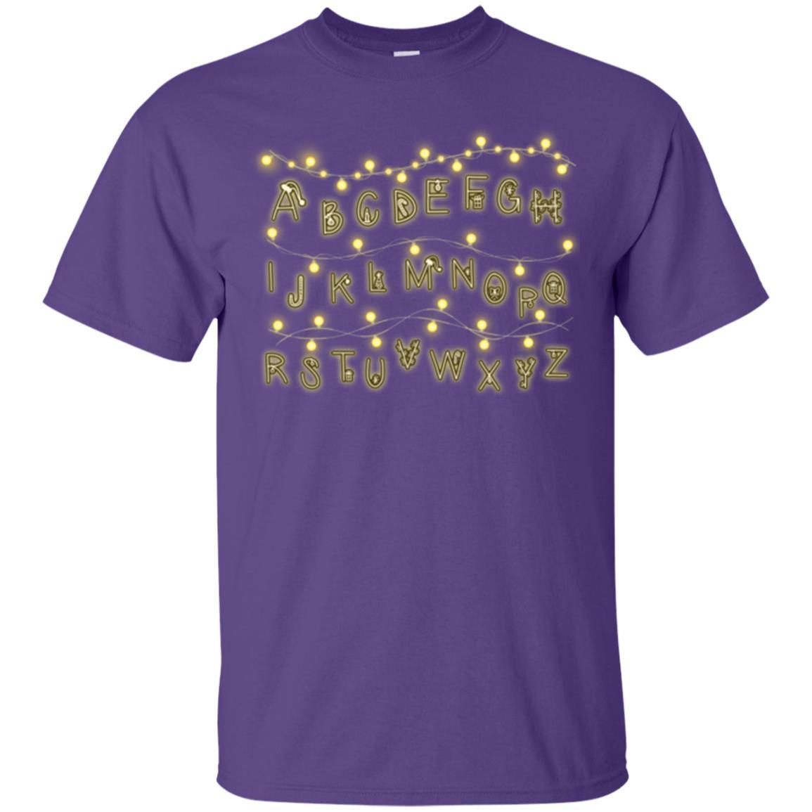 Alphabet Fairy Lights T-shirt Purple