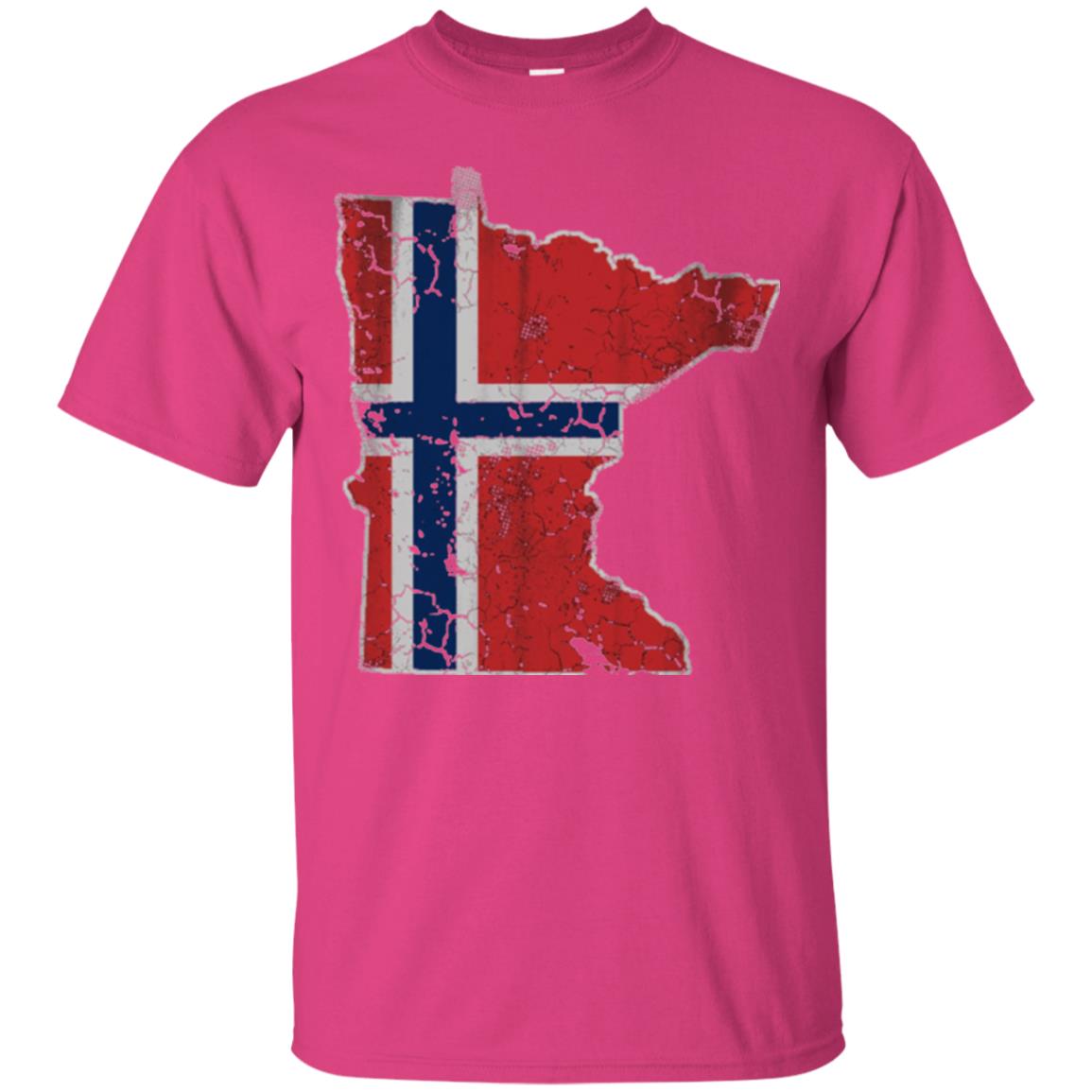 Minnesota Norwegian American Norge Norway Flag T-shirt Heliconia