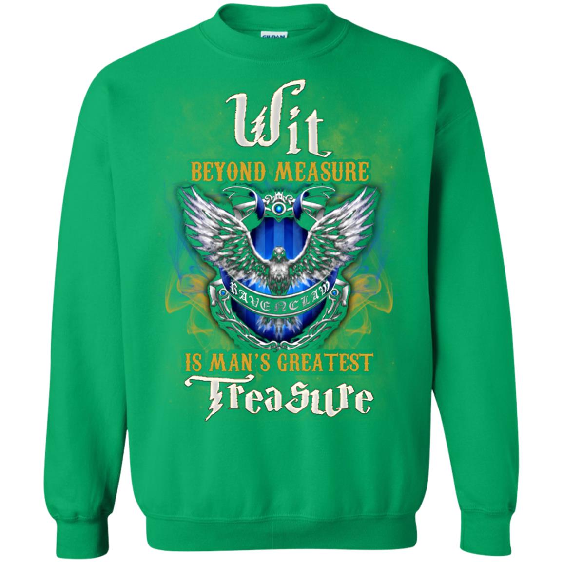 Wit Beyond Measure Is Man's Greatest Treasure Ravenclaw House Harry Potter Fan Shirt Irish Green