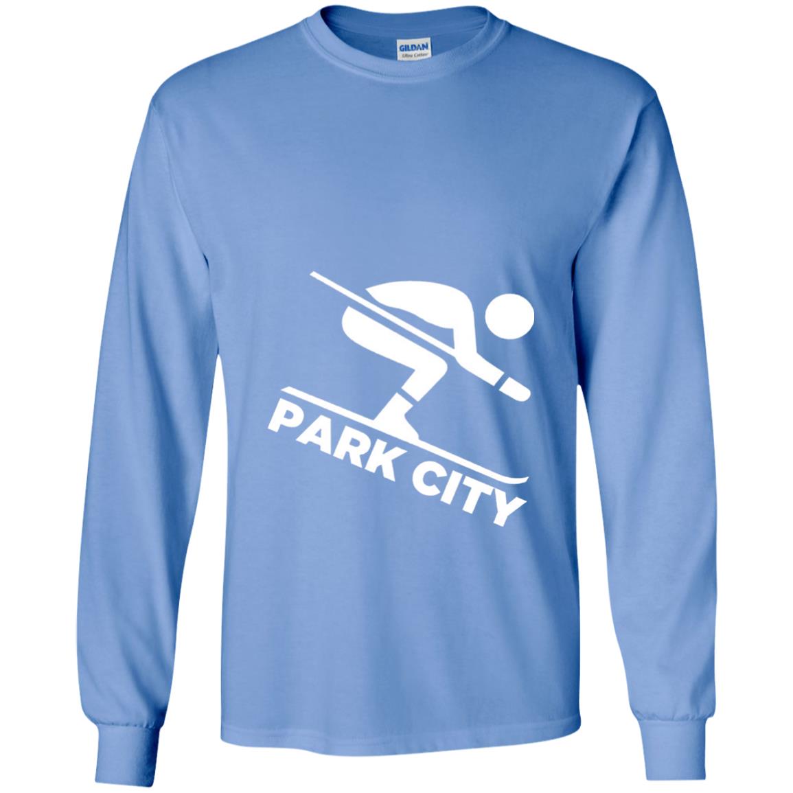 Downhill Skiing T-shirt Park City Utah Carolina Blue