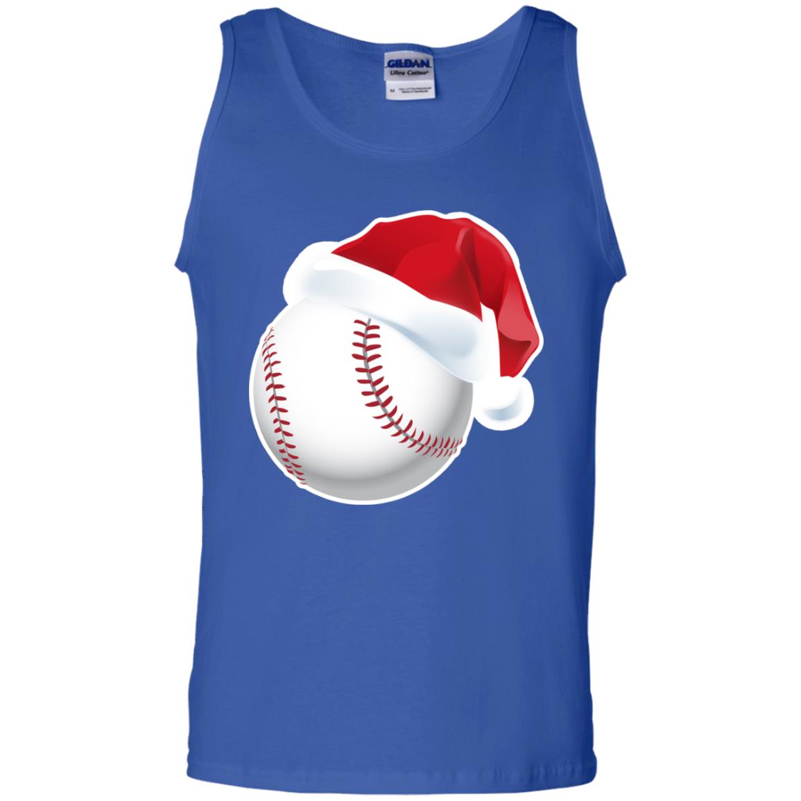 Baseball With Santa Claus Hat X-mas Shirt For Baseball Lovers Royal