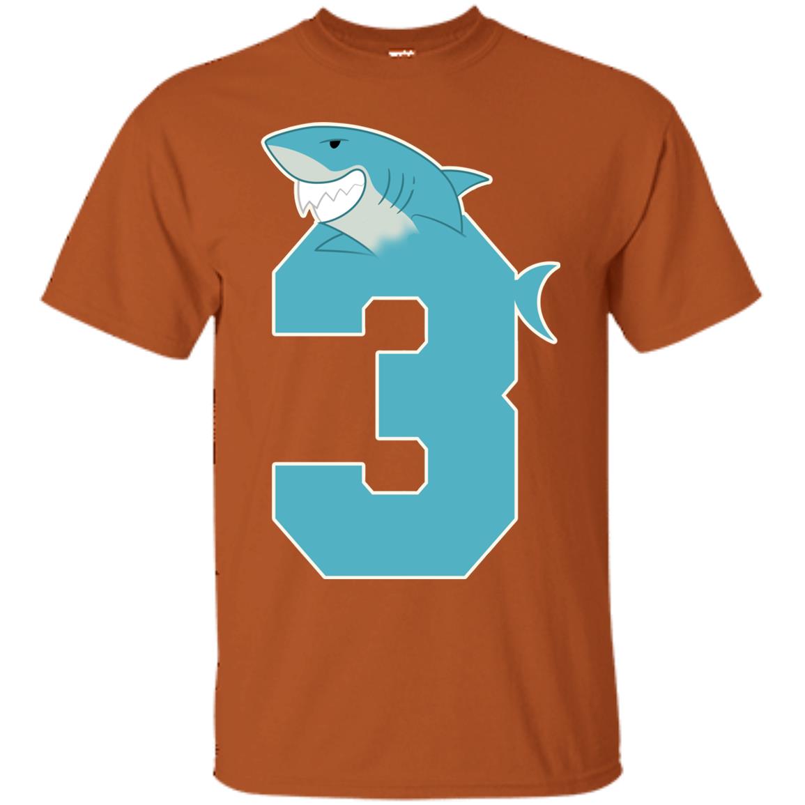 3rd Birthday Shark Party Shirt Texas Orange
