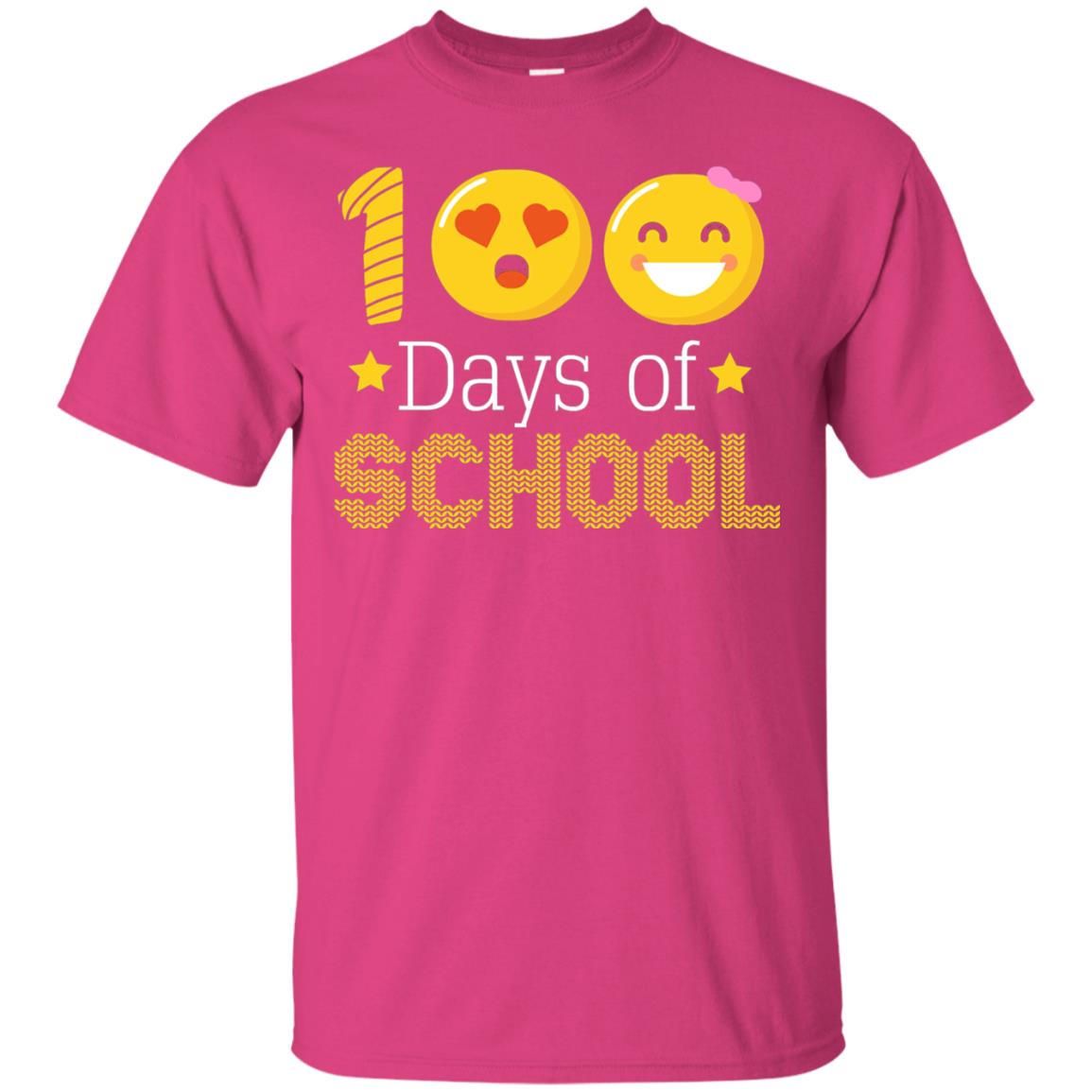 100 Days Of School T-shirt Emoji Shirt Heliconia